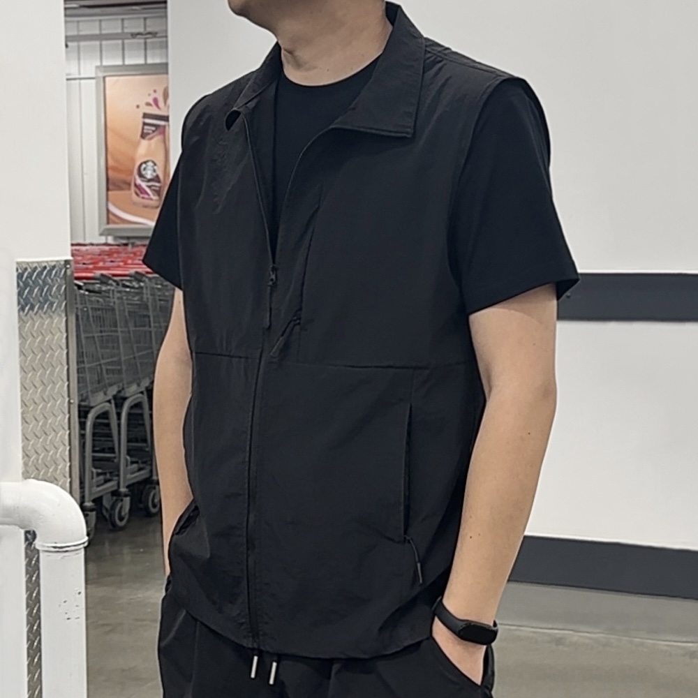 SEKE秋季运动速干马甲户外机能搭配立领外套无袖多口袋骑行背心男