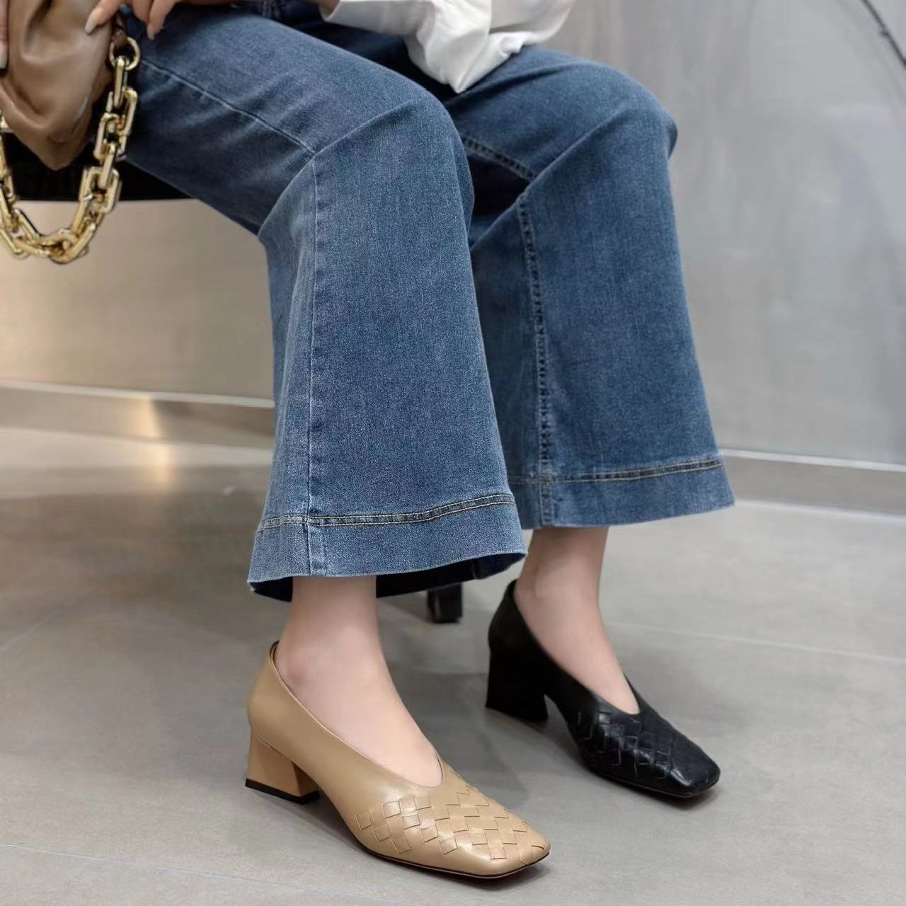  LI AJIGIRL/阿吉女·原创设计 编织单鞋#HB2461-2