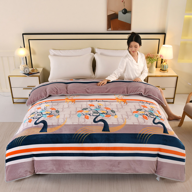 加厚高克重双面牛奶绒单被套冬季保暖舒适亲肤柔软透气可机洗水洗