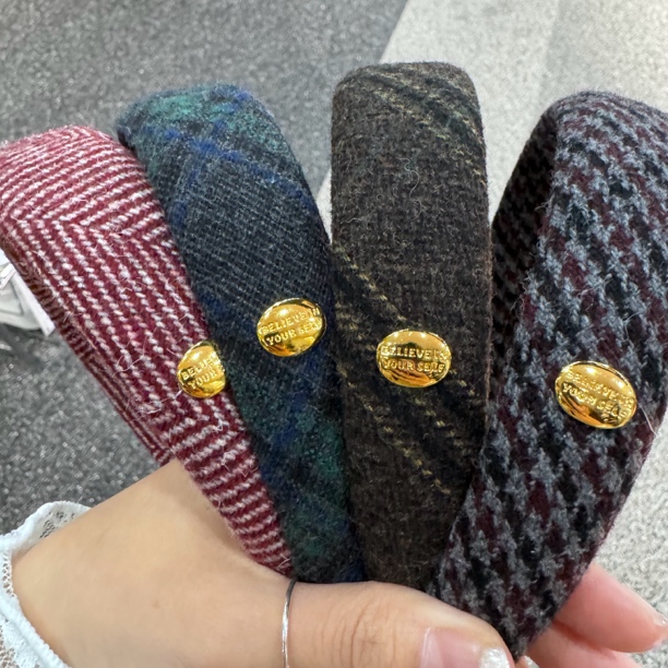 韩国飞3-4天毛呢金标发箍