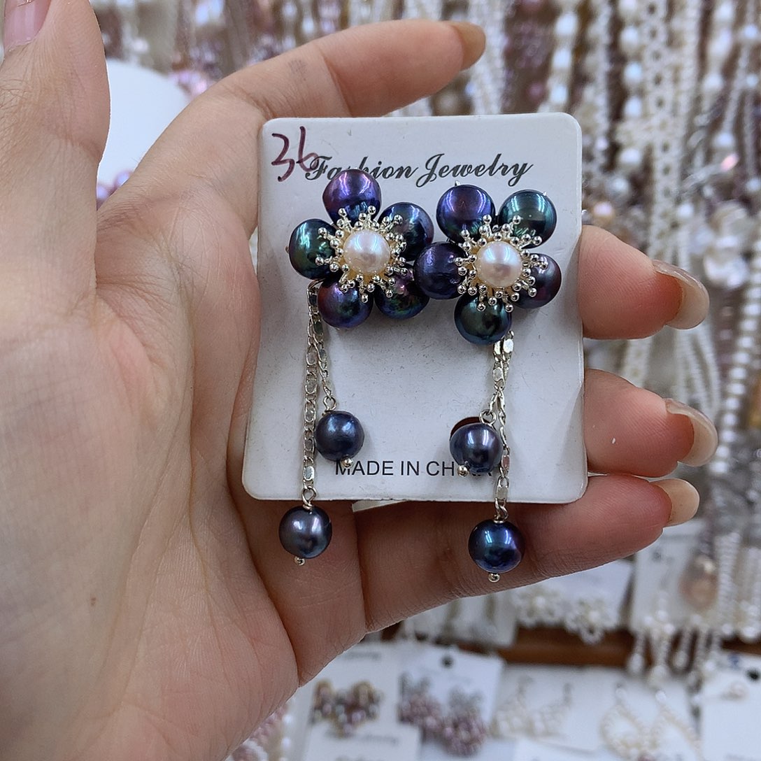 项链银S925镶嵌淡水珍珠