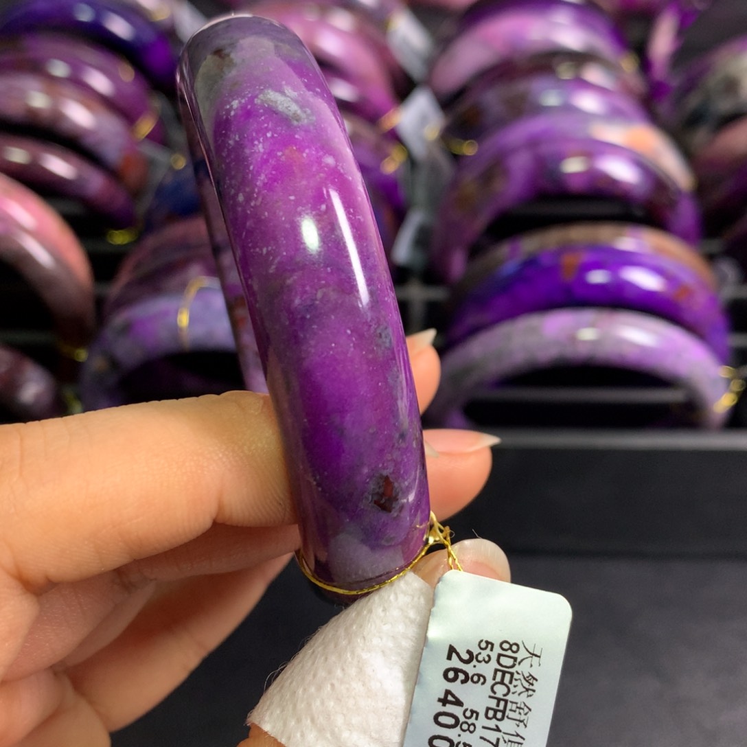 苏纪石（舒俱来）未镶嵌桃红樱花手镯58.5