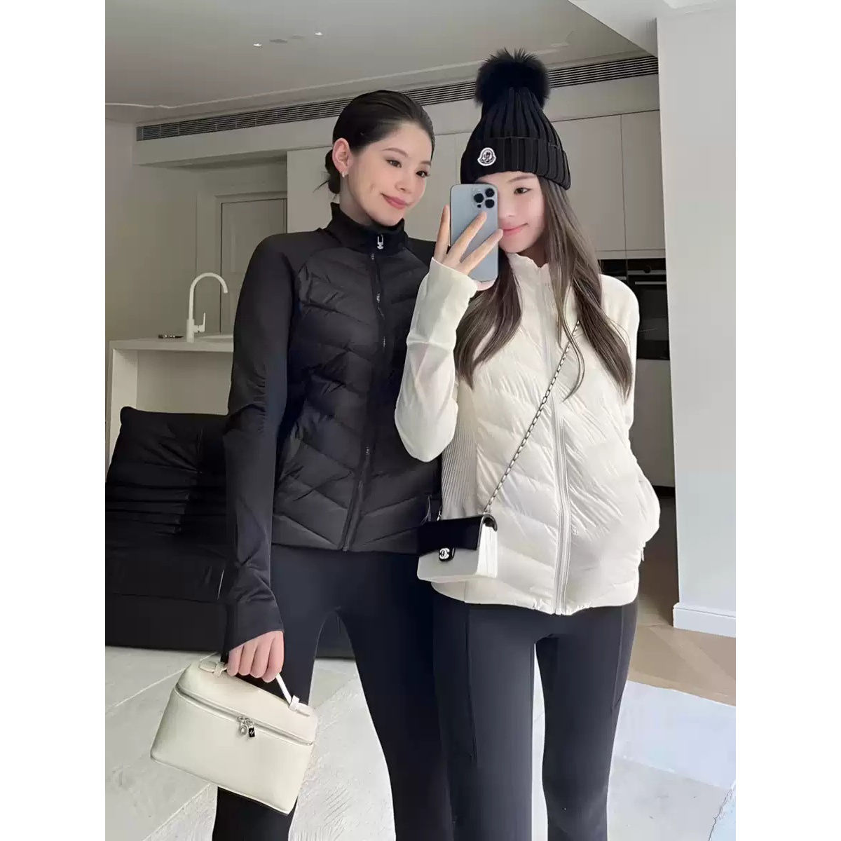 lulu fend羽绒服女冬季户外运动瑜伽短款上衣轻薄短款修身外套