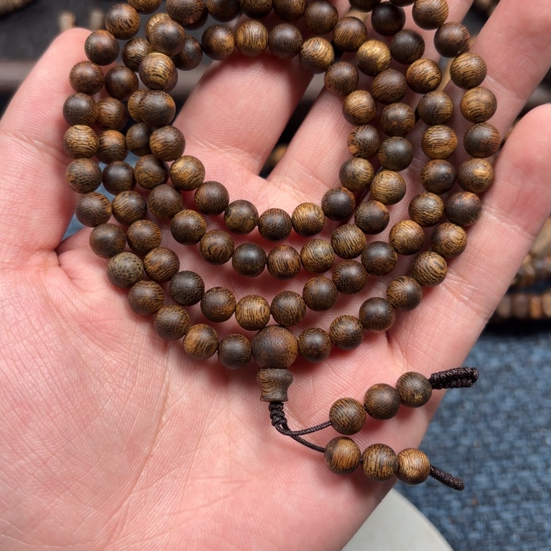 *****手串沉香淳化老料海南莺歌绿奇楠卡7多圈