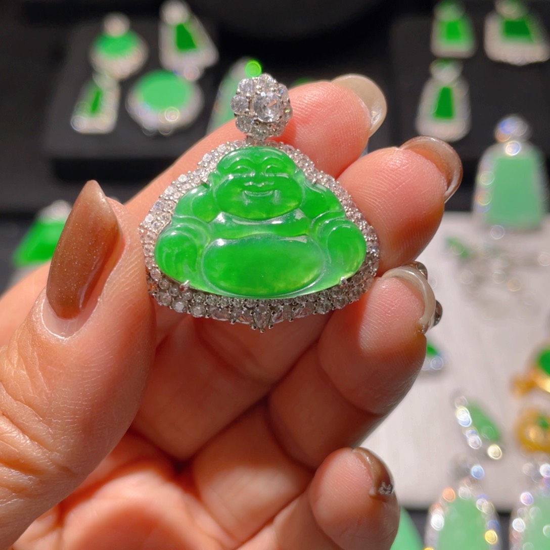 翡翠颈饰银S925镶嵌精品