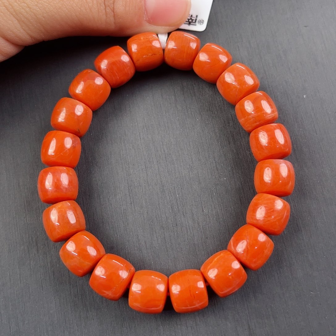 南红玛瑙瓦西直切单圈10mm未镶嵌