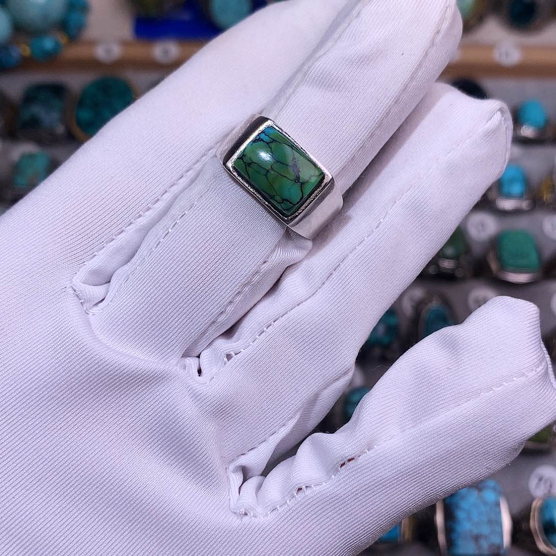 绿松石挂件银S925镶嵌