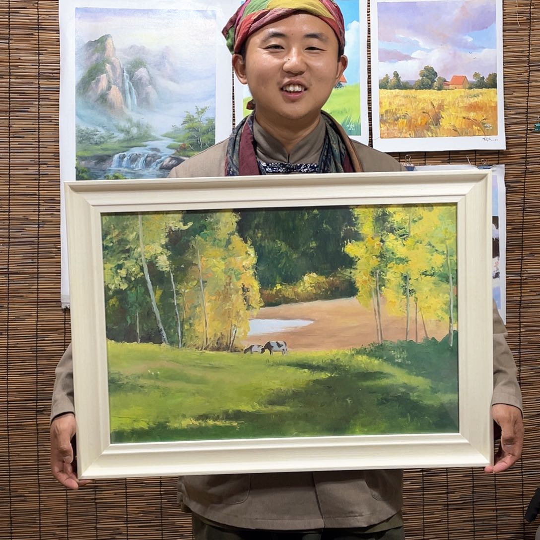 油画恭喜竞拍成功薇爽
