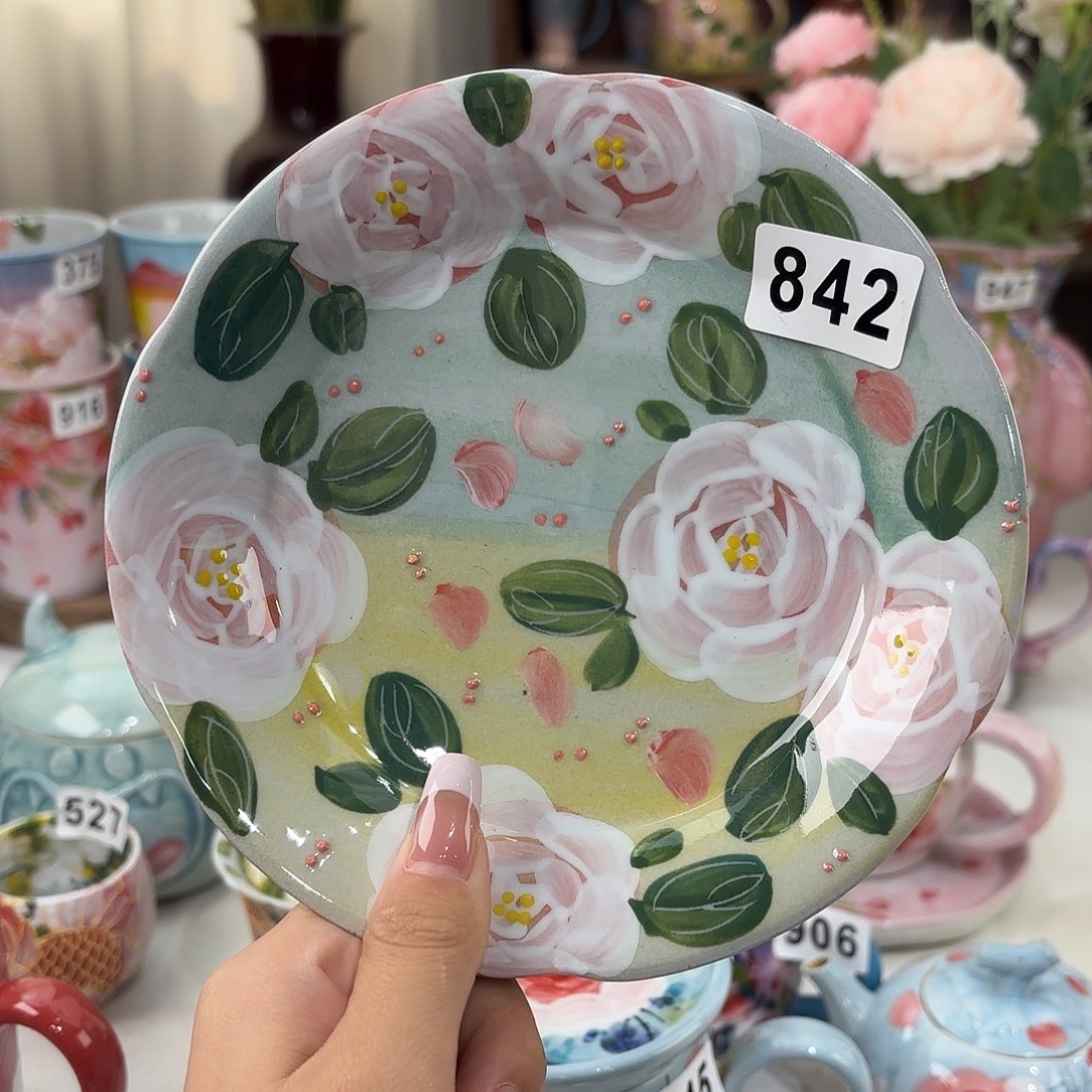 瓷片景德镇手绘高温釉下彩陶瓷茶具