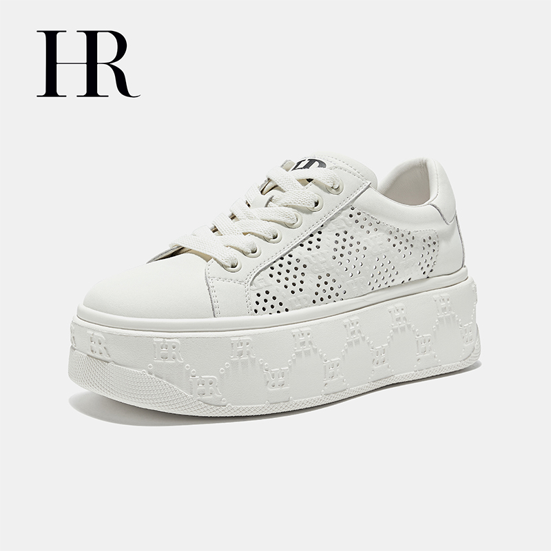 HR/赫莲娜厚底时尚网面休闲鞋亮片百搭潮流透气低帮小众女鞋系带