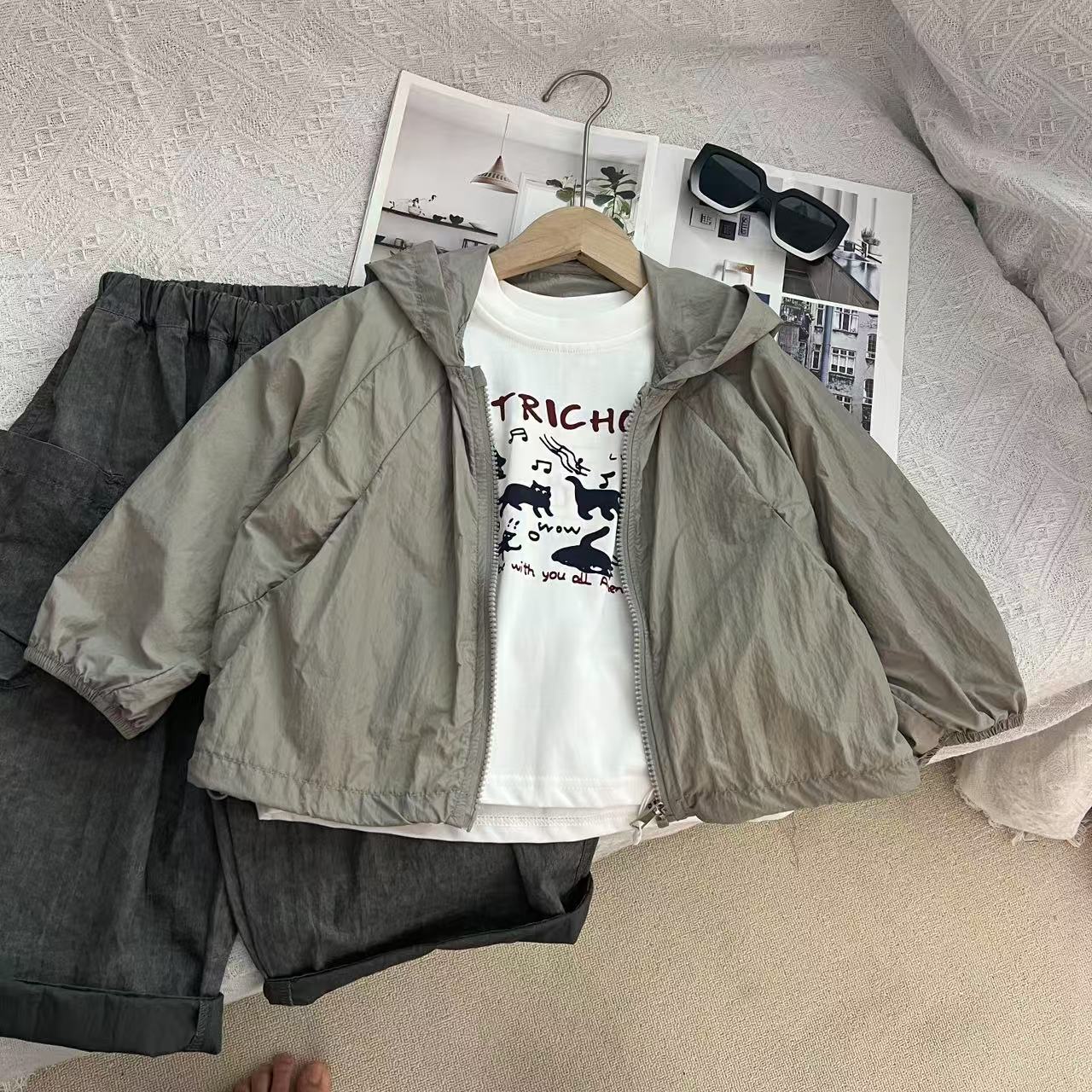 2025年夏季新款儿童外套休闲百搭宽松时尚洋气80264防晒外套