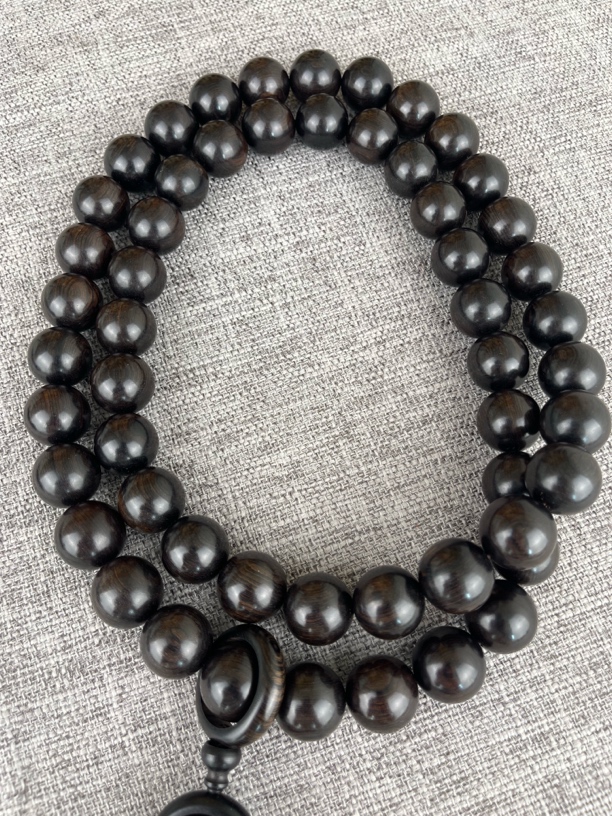 乌木紫光檀 2.0脖挂 54颗 （时来运转）