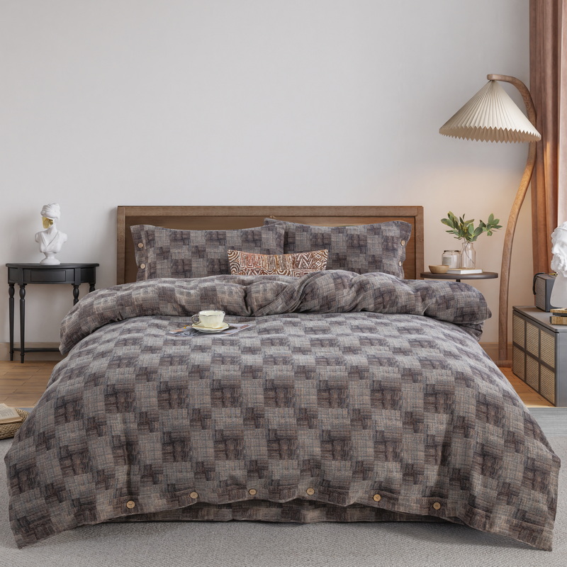 【小鲸禧】格调A类全棉双层纱提花四件套柔软亲肤透气轻奢95棉