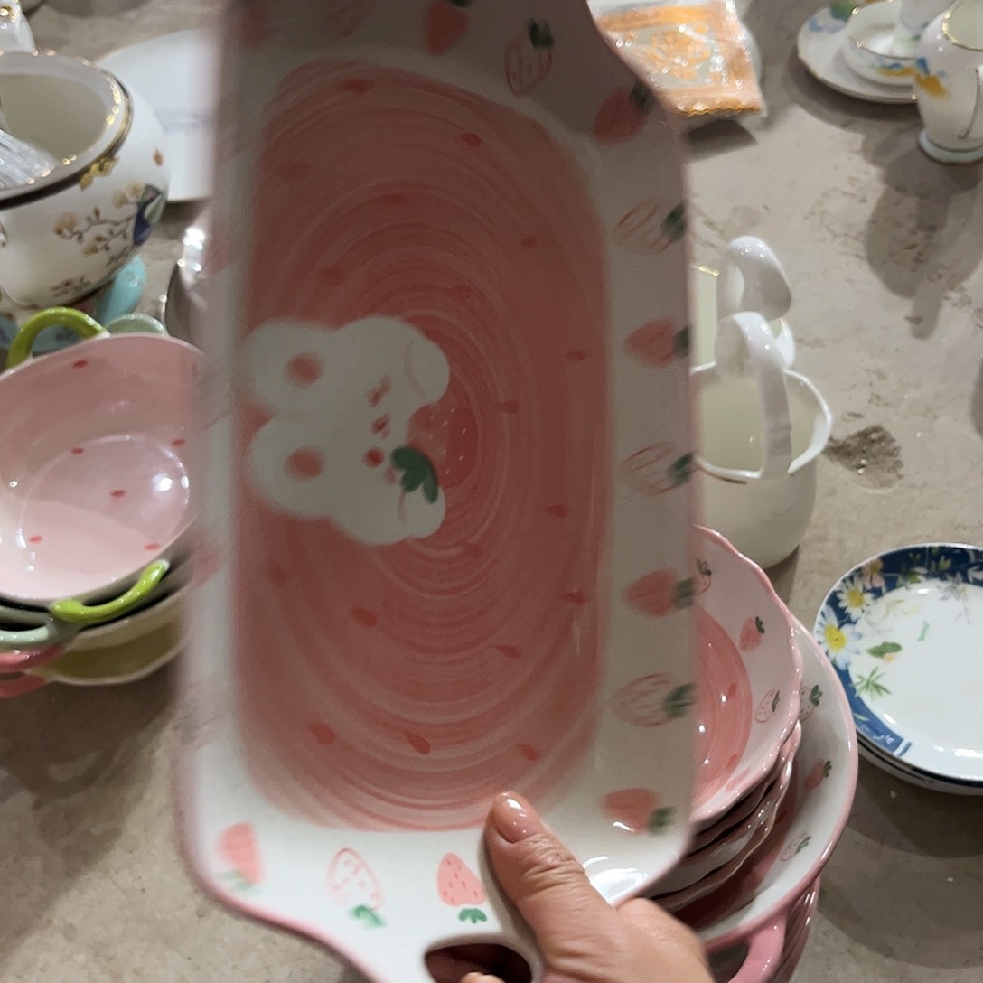 瓷片草帽鱼盘一个微瑕