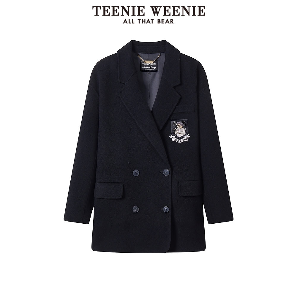 【绵羊毛】TeenieWeenie小熊毛呢外套25时尚西装领大衣TTJW258903R