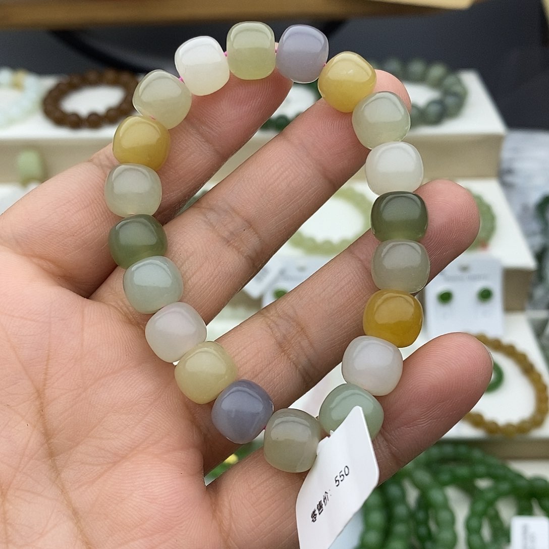 和田玉（碧玉）手链未镶嵌泰*