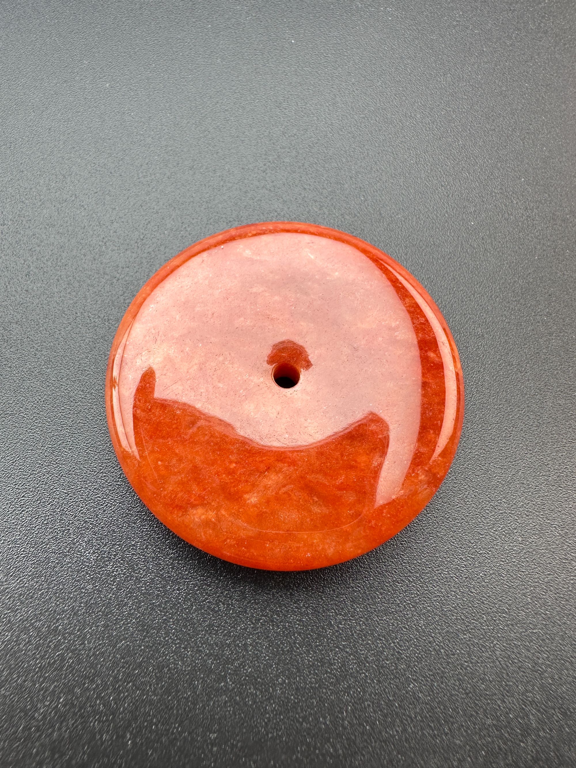 老料翡翠特色平安扣(规格：36×6.8mm)