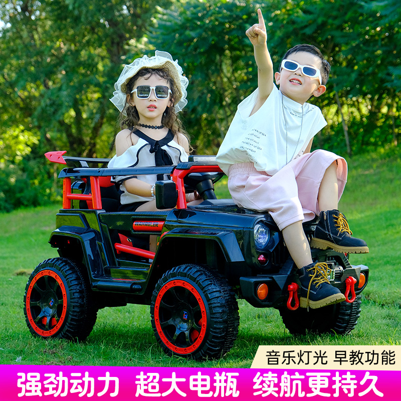 儿童电动车四轮遥控越野汽车男女宝宝小孩玩具车充电可坐人摇摆车
