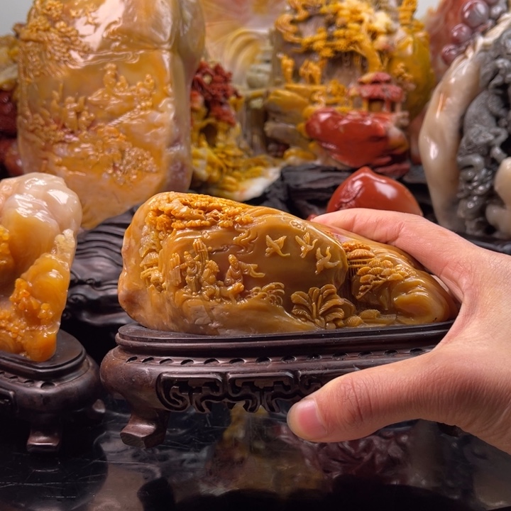 田黄石满载而归摆件