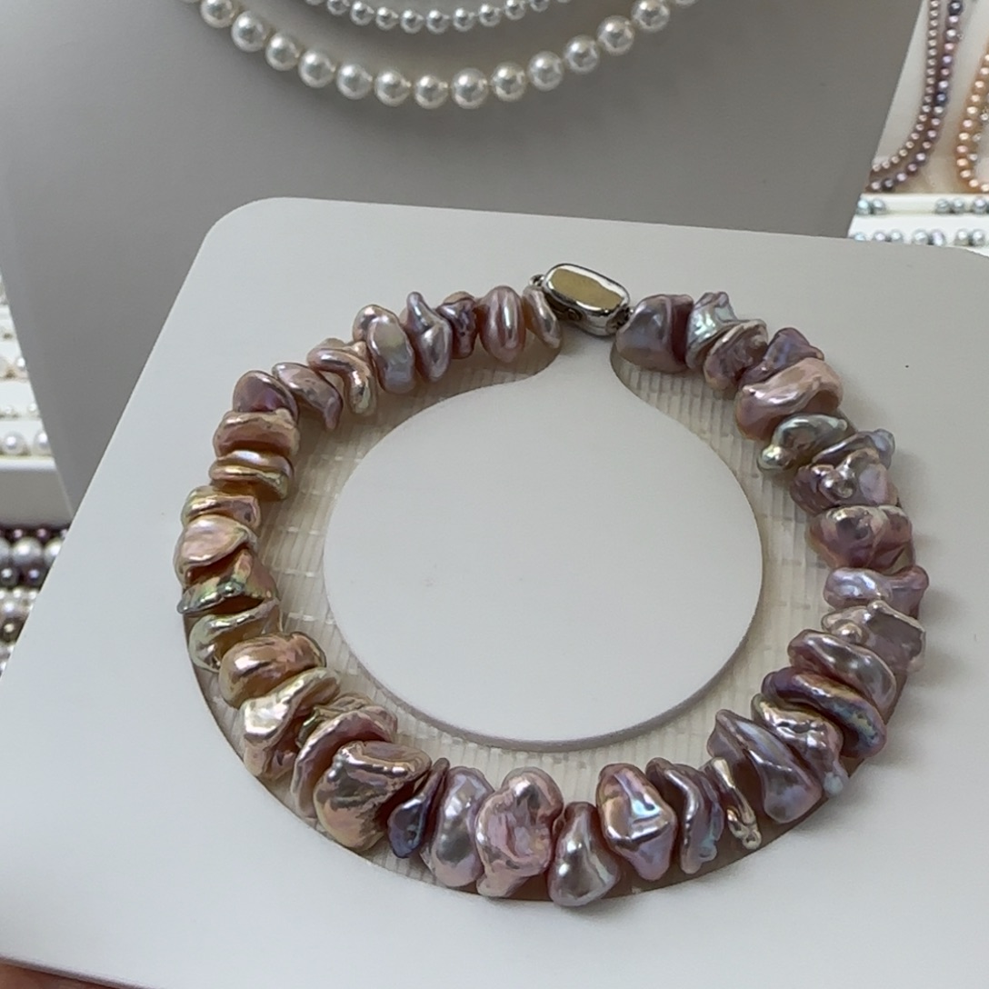 J***a手链淡水珍珠银S925镶嵌