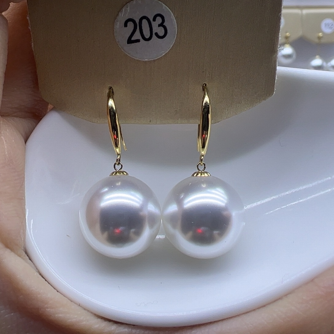 淡水珍珠耳饰18K金镶嵌