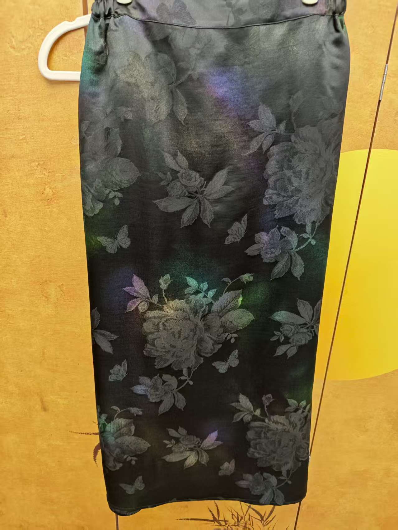 猫眼半裙提花新中式长裙中长裙高腰半身裙国风长款江南风珠片