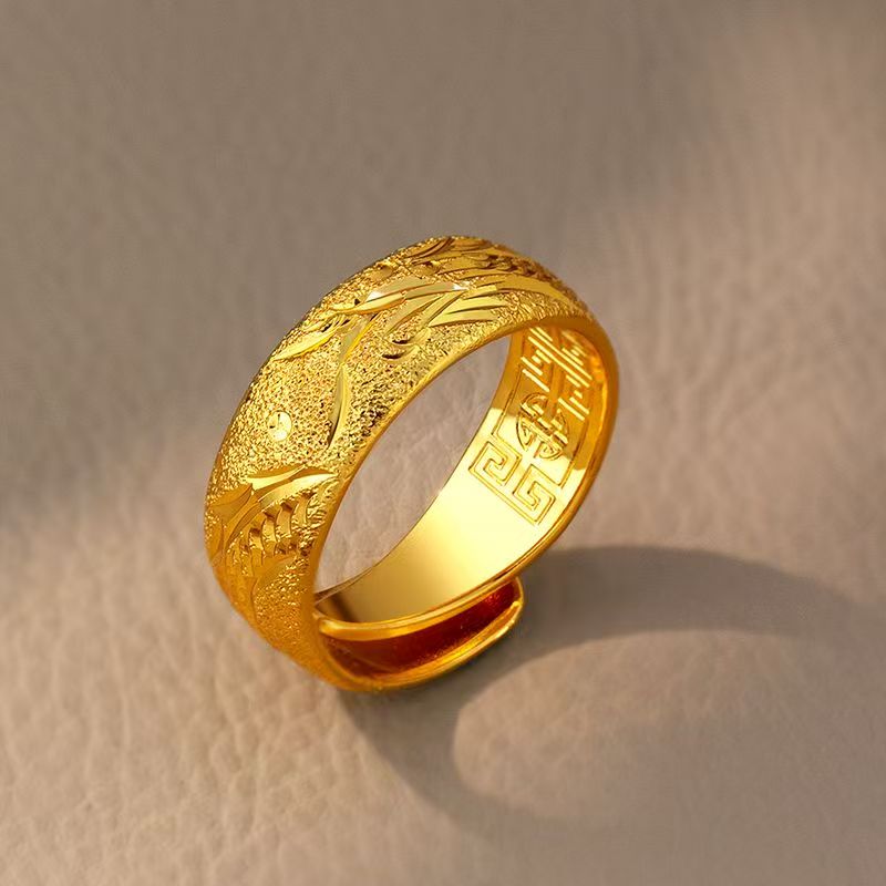 铜合金戒指 精工百鸟朝凤开口戒指指环女款时尚经典百搭龙凤呈祥