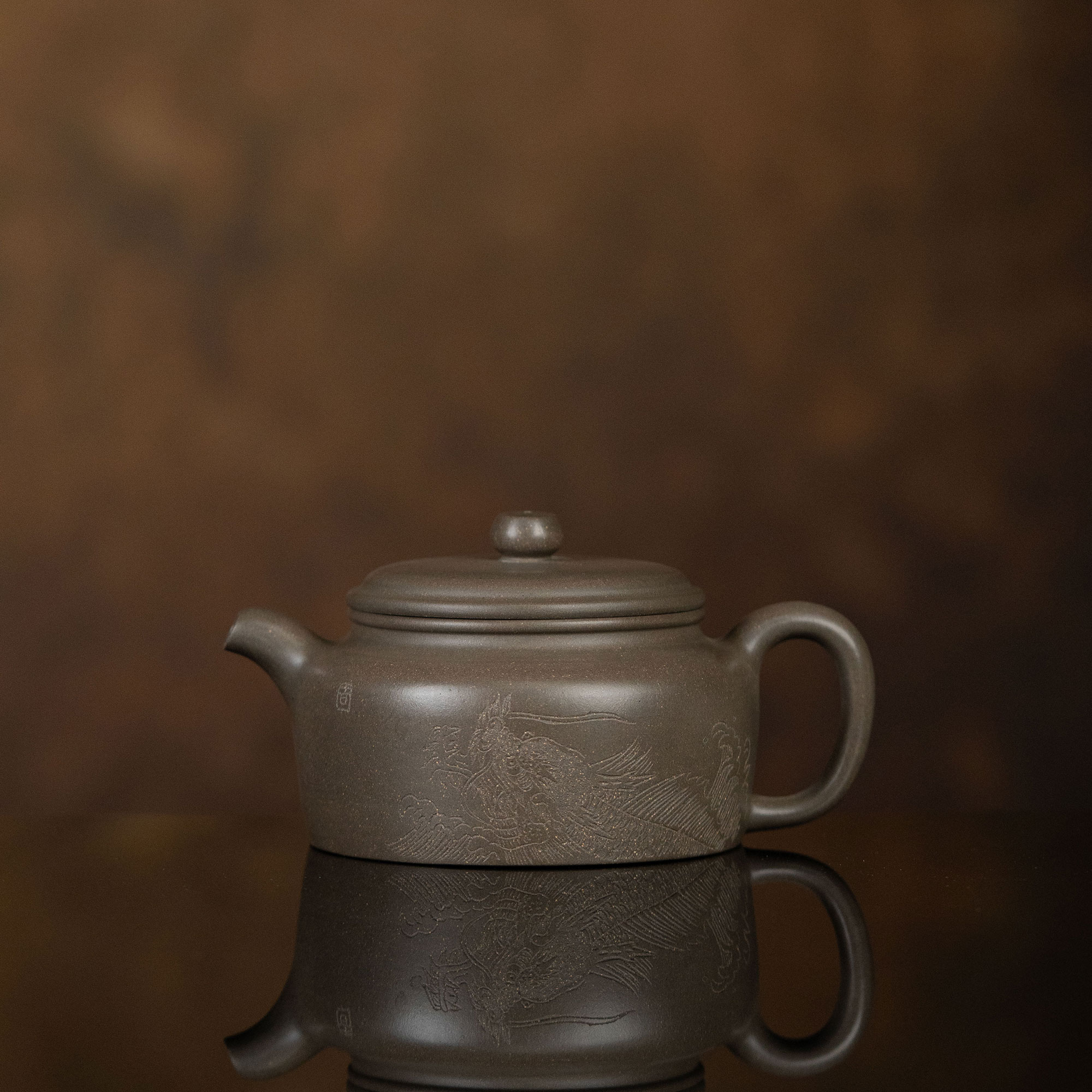 【利贞l祥瑞德钟】原矿青段泥 约290cc 手工制 紫砂壶 茶具YDJ