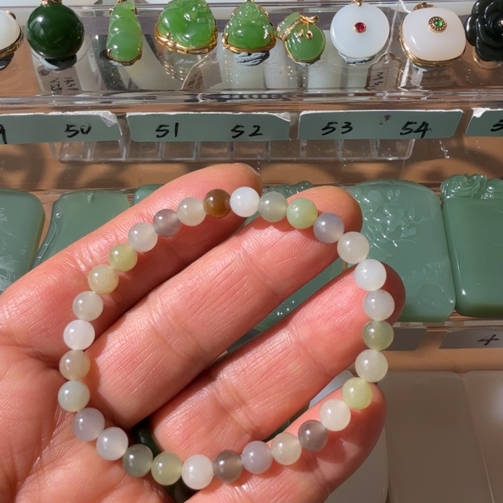 和田玉颈饰未镶嵌6mm多宝