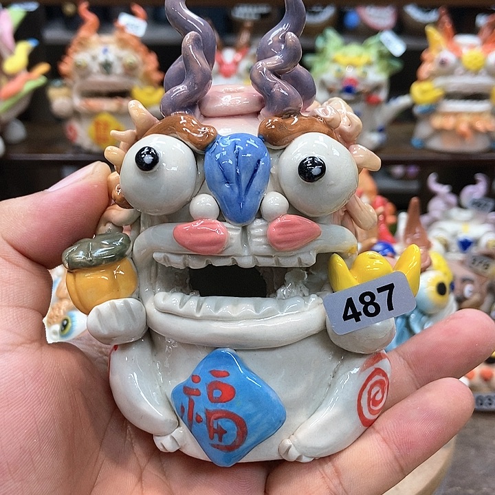 摆件直播间手工抽象陶瓷摆件487