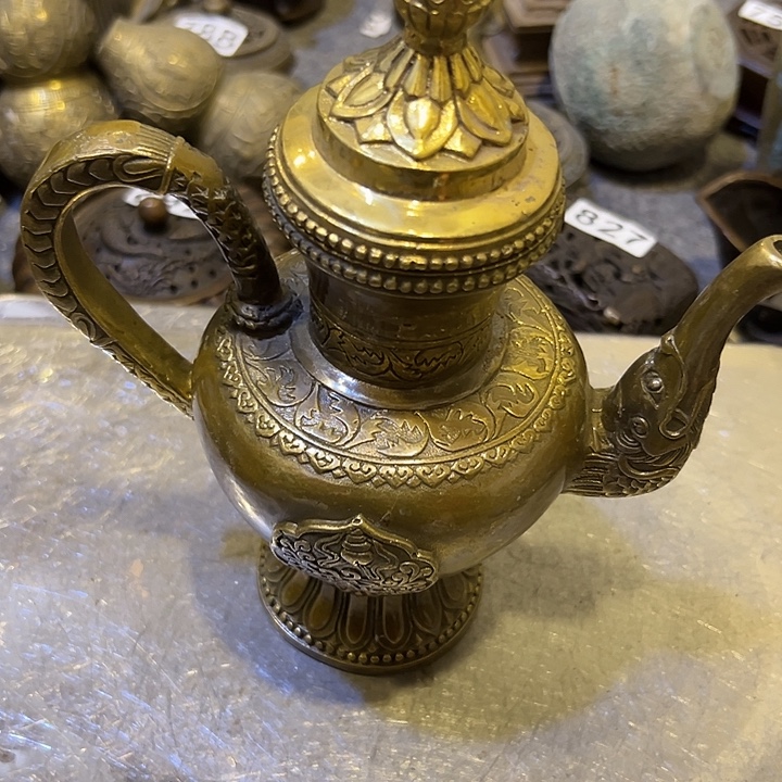 洛***李黄铜摆件，文房工艺品摆件