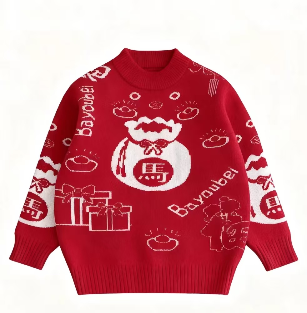 不起球男童毛衣2026新款秋冬中大儿童马到成功套头加厚洋气针织衫