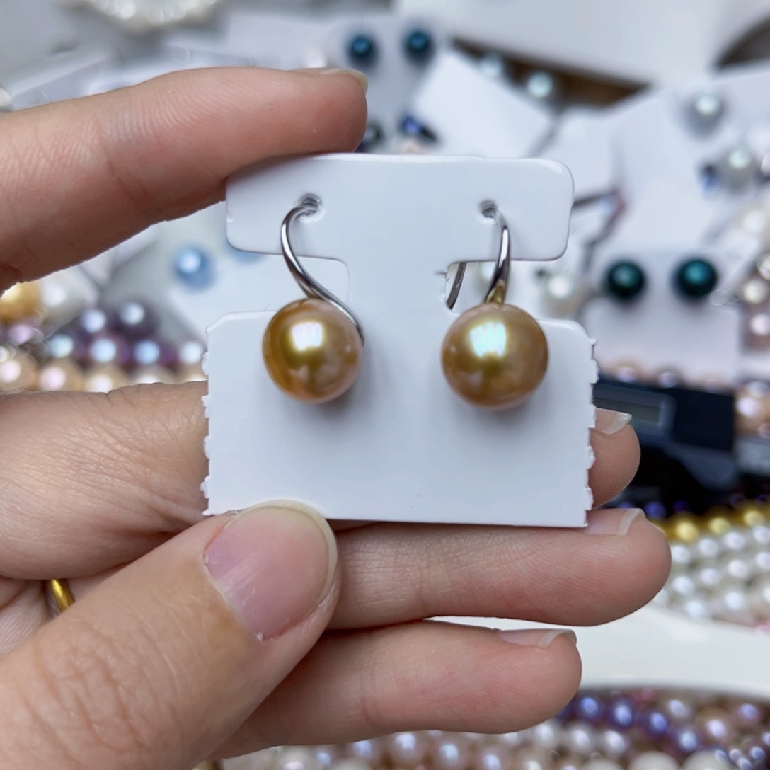 淡水珍珠耳饰银S925镶嵌