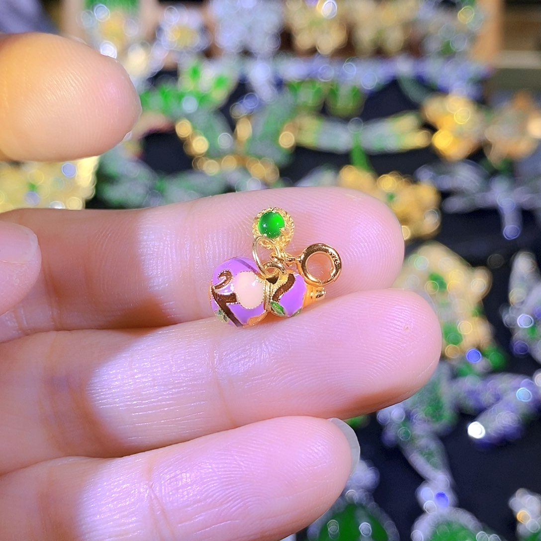 吊坠(不含链)银S925镶嵌翡翠