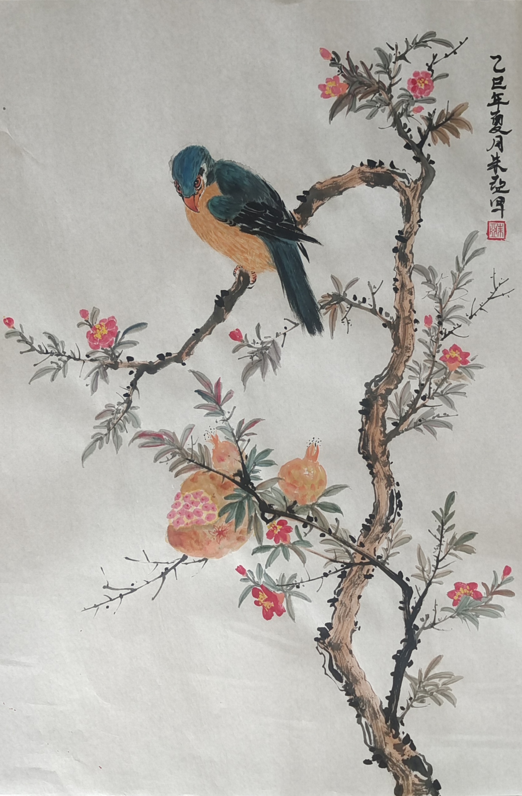 国画花鸟（宣纸四尺三开70*45未装裱）