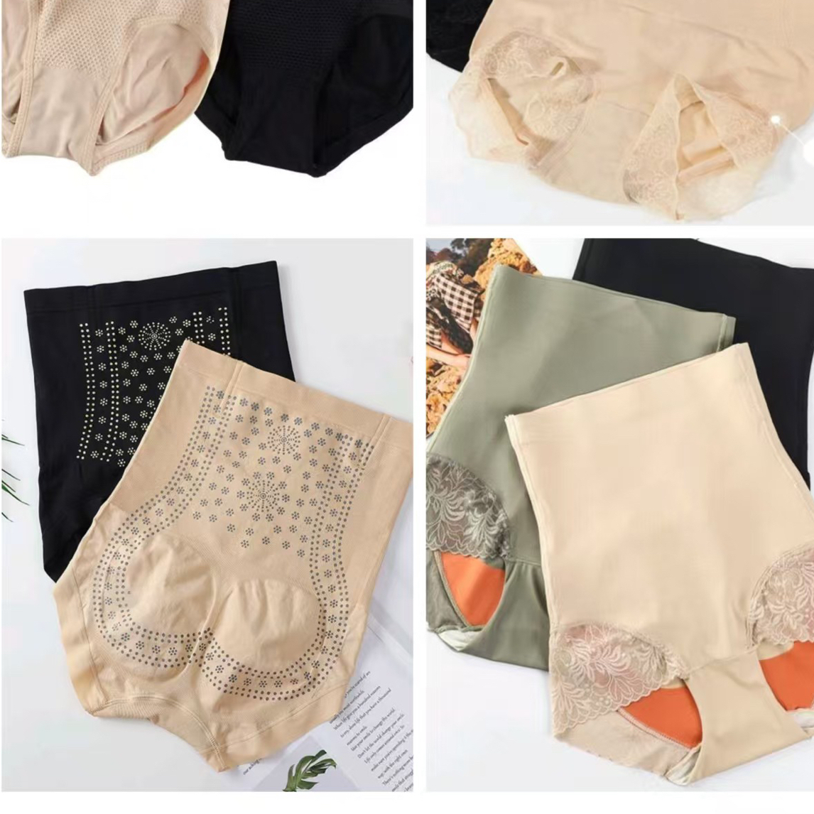 盲盒6条装高腰收腹裤】随机款，随机色