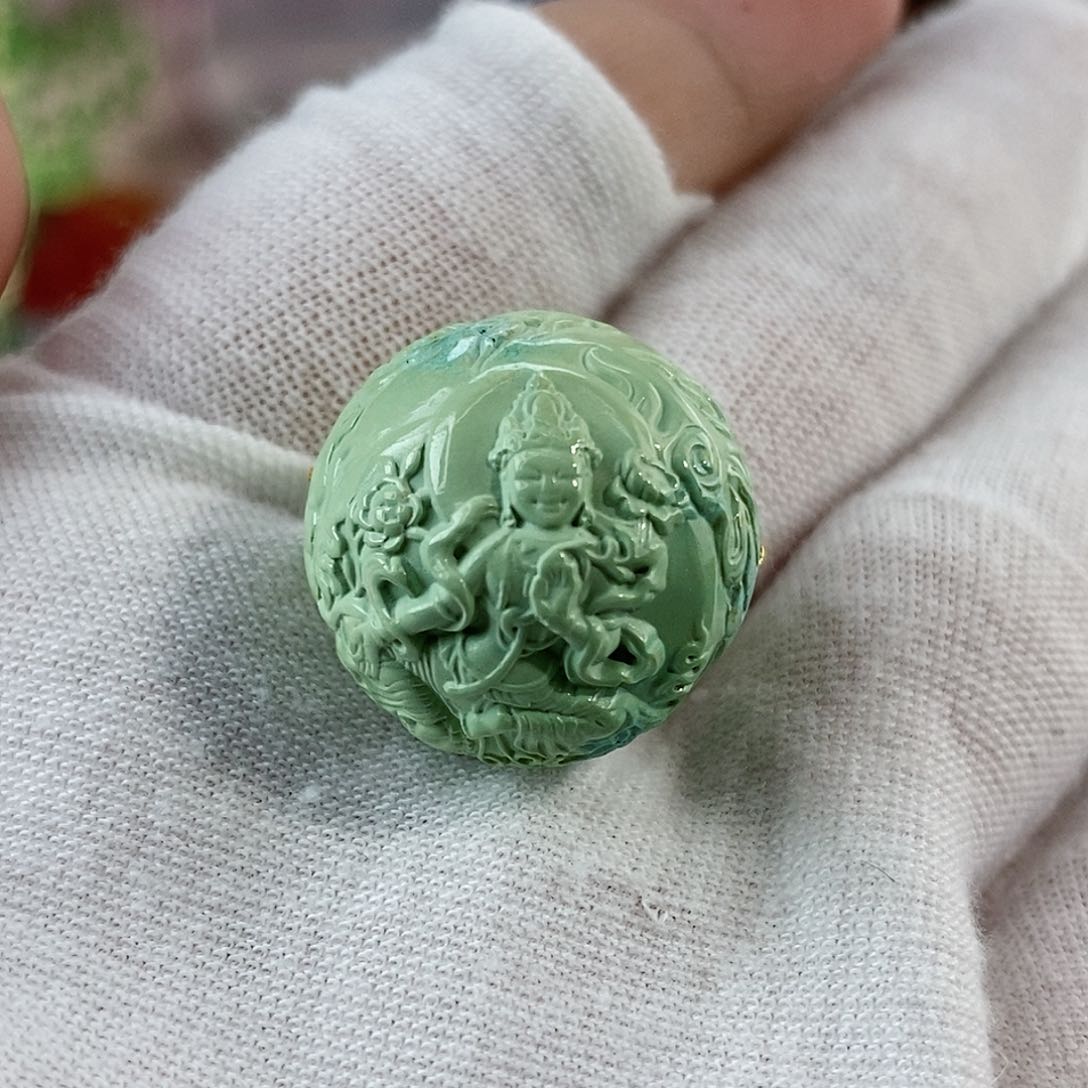 绿松石珠宝奇石未镶嵌21mm