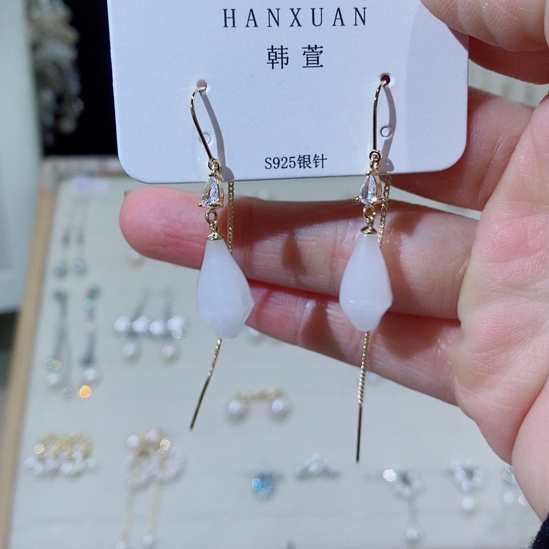 淡水珍珠耳饰银S925镶嵌