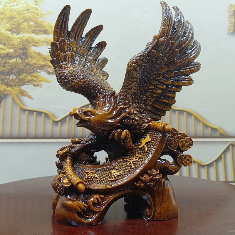 新中式大展宏图鹰摆件玄关酒柜电视柜办公室装饰品乔迁开业礼品