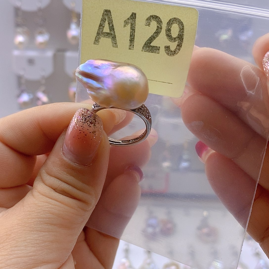淡水珍珠戒指银S925镶嵌?