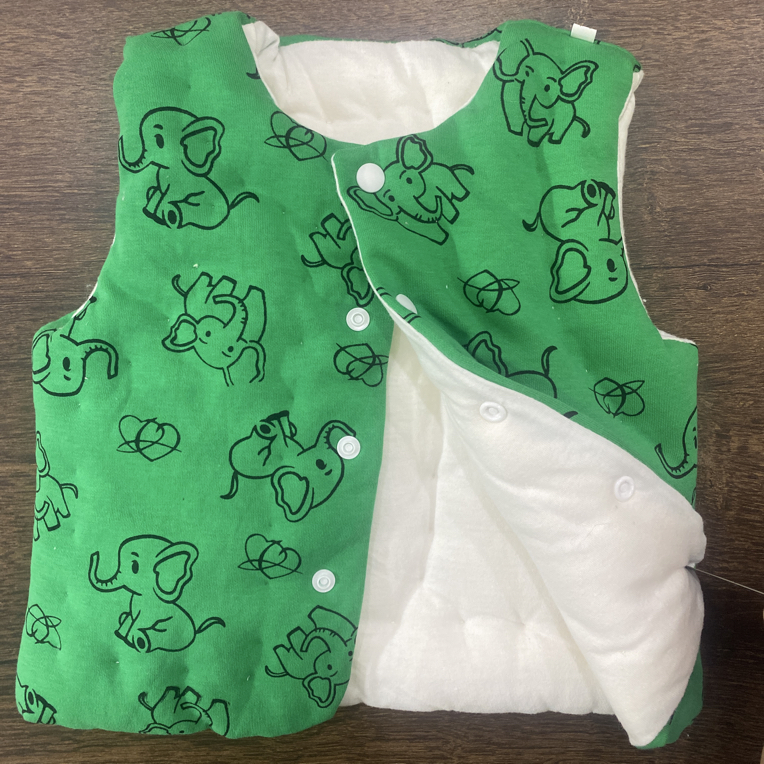 宝宝亲工棉花衣卡通夹棉马甲秋冬加厚保暖婴幼儿前开按扣背心马夹
