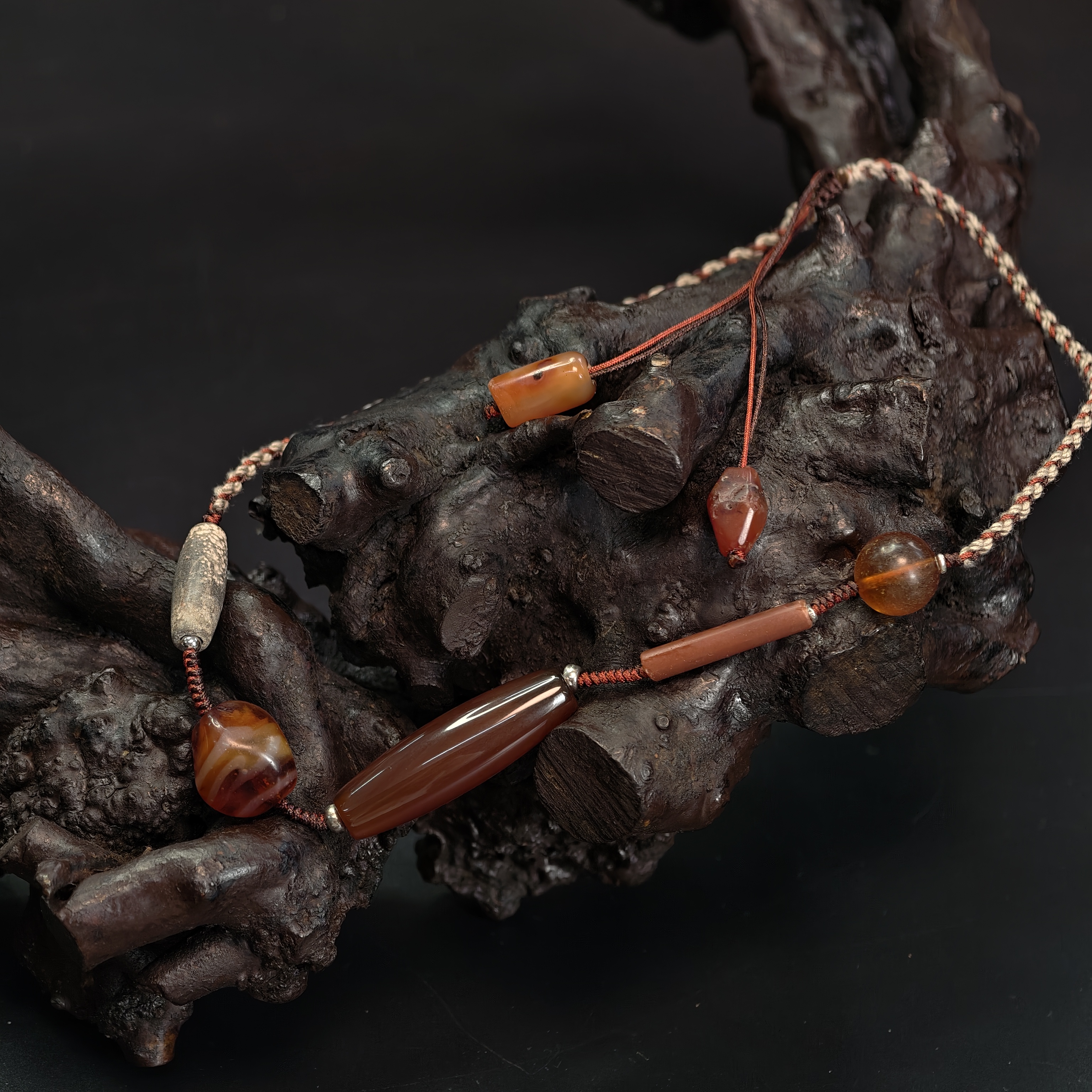 【MIYA】玛瑙项链珠径38*12