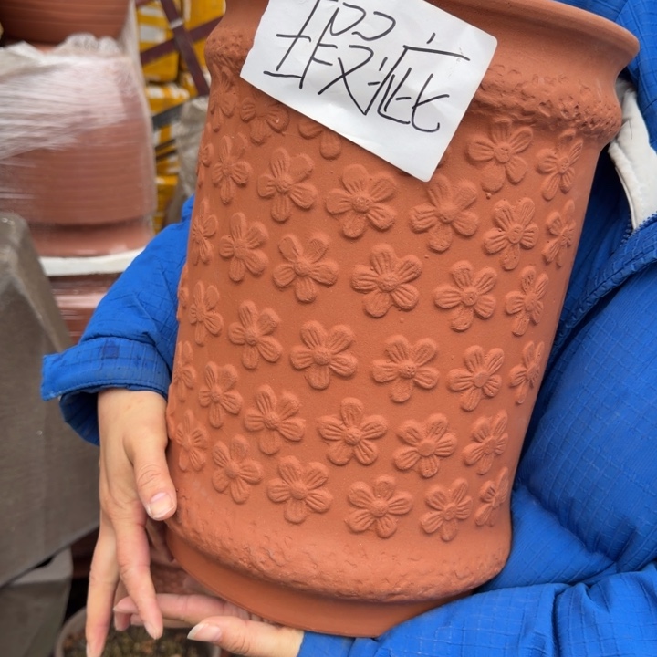 紫砂花盆口25高37宜兴紫砂底部瑕疵