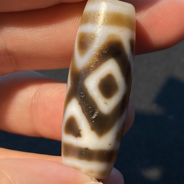 小卢手工三眼天珠带绳