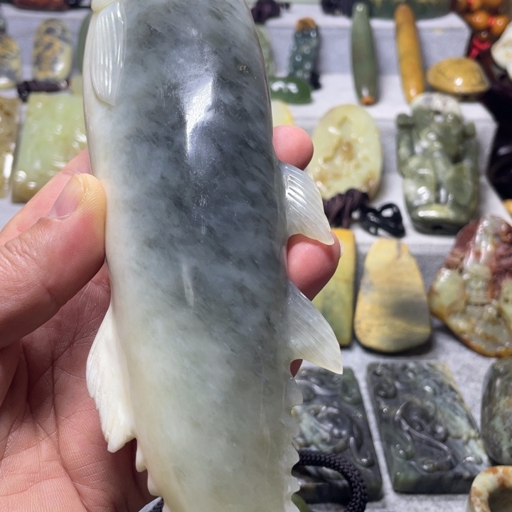 【闪购商品】未镶嵌蛇纹石玉摆件白*爷