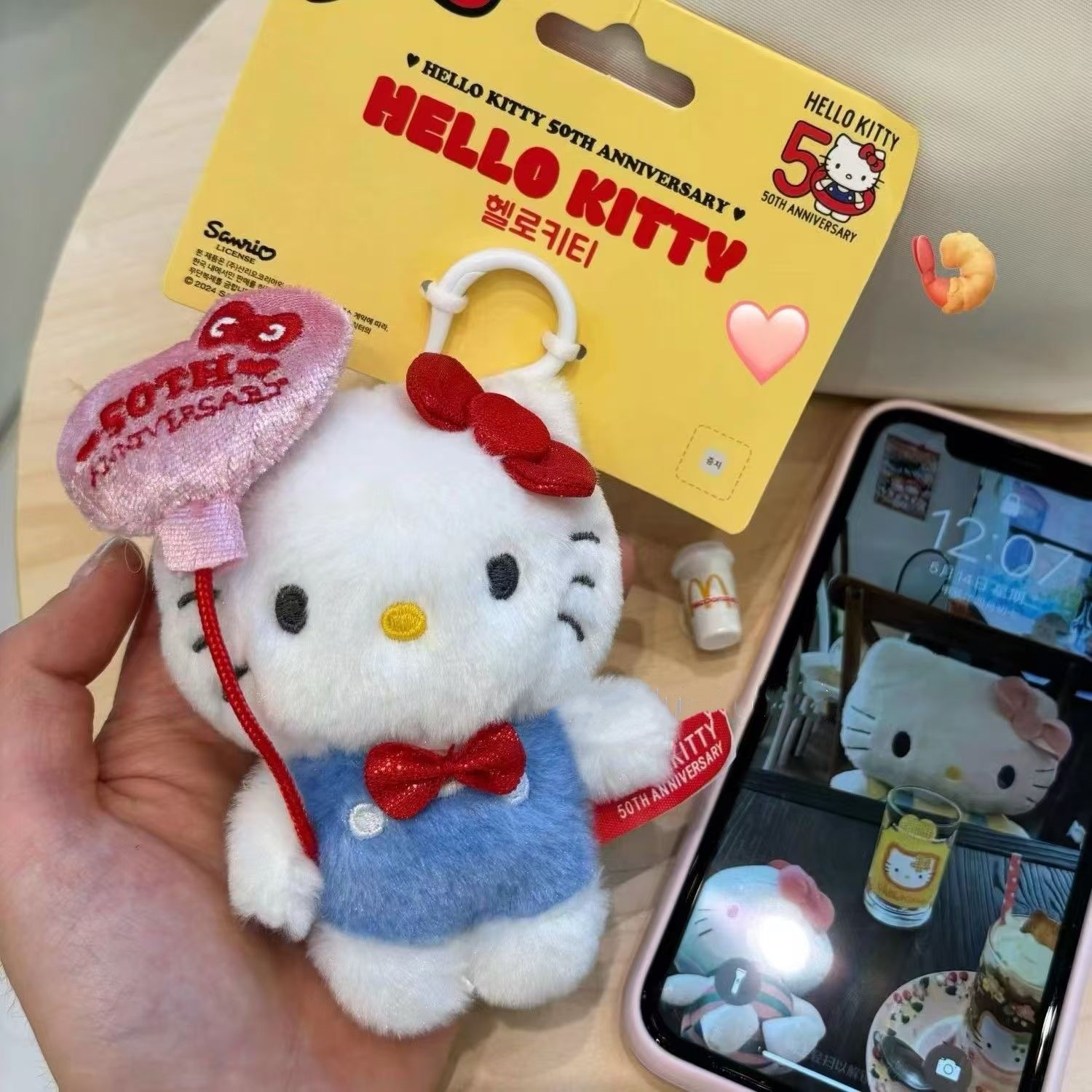 新款hellokitty50周年限定挂件玩偶公仔书包挂饰钥匙扣礼物