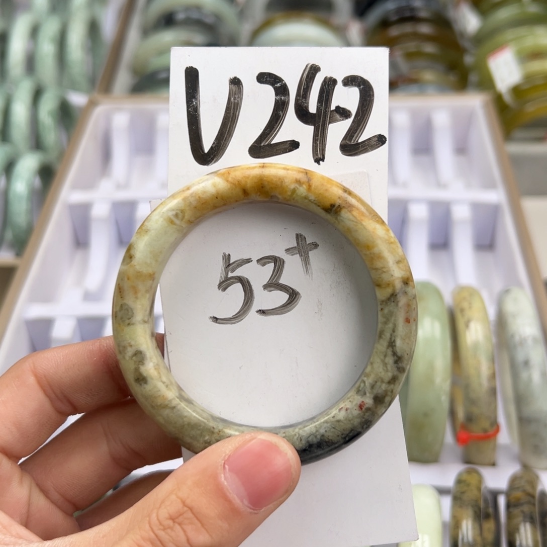 岫玉手镯未镶嵌天然岫玉微瑕