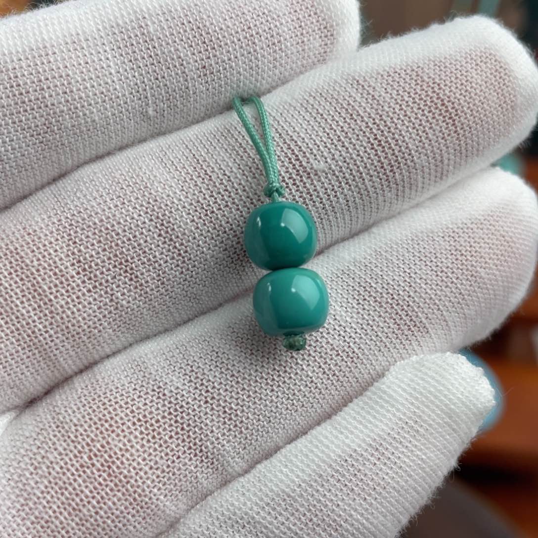 未镶嵌绿松石手链精品玉化对珠卡7+