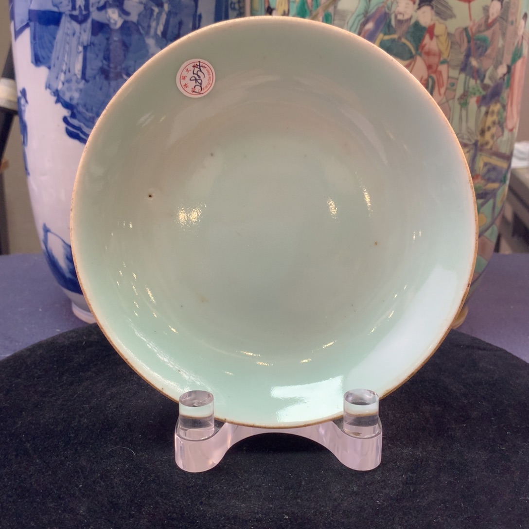 陶盘12854瓷器—豆青釉盘