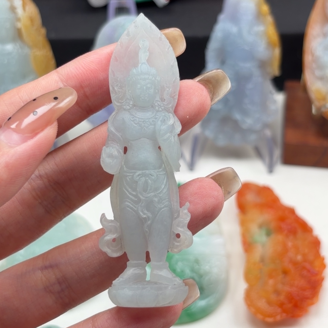 定制翡翠未镶嵌站观音